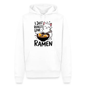 Ramen Katze Anime Lustiges Kawaii Ramen Geschenk - Männer Premium Bio Hoodie - Weiß - Vorne - Nico (187cm)
