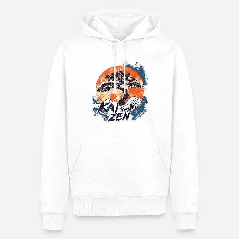 Hiragana Katakana Kaizen-methode Kaizen - Sweat à capuche Premium bio Homme - blanc