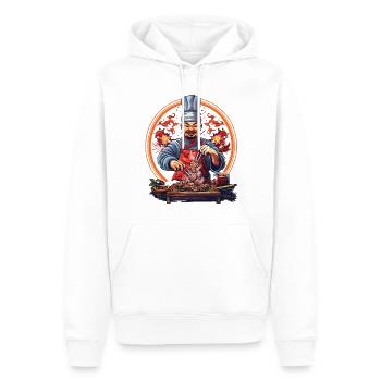 Hibachi Teppanyaki Bbq Japanische Küche - Männer Premium Bio Hoodie - Weiß - Vorne - Nico (187cm)
