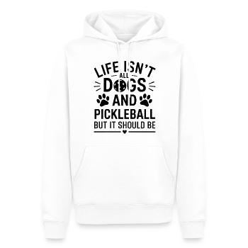 Pickleball Spruch Hund Lustige Pickleball Geschenk - Männer Premium Bio Hoodie - Weiß - Vorne - Nico (187cm)