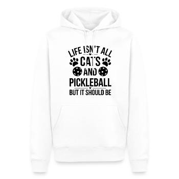 Pickleball Spruch Katze Lustig Pickleball Geschenk - Männer Premium Bio Hoodie - Weiß - Vorne - Nico (187cm)