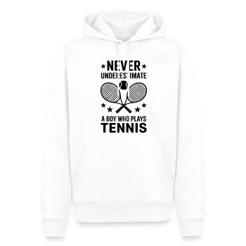 Tennis Spruch Jungs Lustiges Tennis Geschenk - Männer Premium Bio Hoodie - Weiß - Vorne - Nico (187cm)
