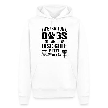 Disc Golf Dire Chiens Drôle Disc Golf Cadeau - Sweat à capuche Premium bio Homme - blanc - Devant - Nico (187cm)