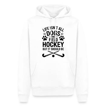 Feldhockey Spruch Hunde Lustig Feldhockey Geschenk - Männer Premium Bio Hoodie - Weiß - Vorne - Nico (187cm)