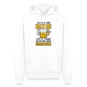 C’est Le T-Shirt Qui Est Mal Foutu - Sweat à capuche Premium bio Homme - blanc - Devant - Nico (187cm)