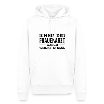 Frauenarzt Spruch Lustiges Frauenarzt Geschenk - Männer Premium Bio Hoodie - Weiß - Vorne - Nico (187cm)