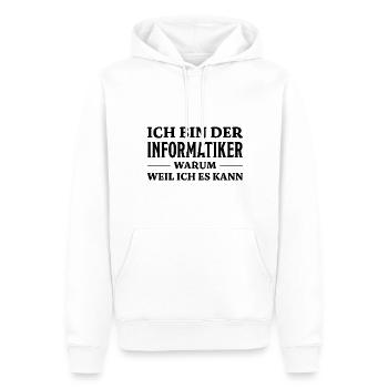 Informatiker Spruch Lustige Programmierer Geschenk - Männer Premium Bio Hoodie - Weiß - Vorne - Nico (187cm)