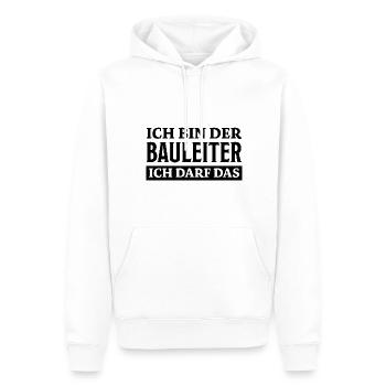 Bauleiter Spruch Baustelle Fun Bauleiter Geschenk - Männer Premium Bio Hoodie - Weiß - Vorne - Nico (187cm)