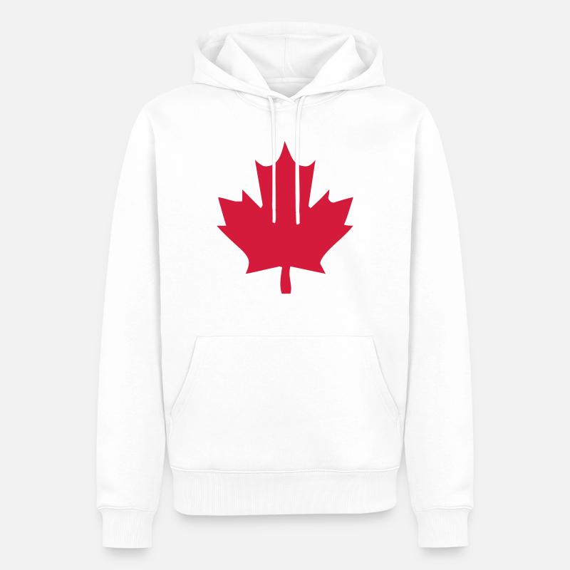 canada feuille - Sweat à capuche Premium bio Homme - blanc