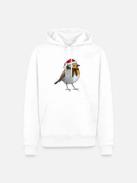 Santa Bird - Männer Premium Bio Hoodie - Weiß