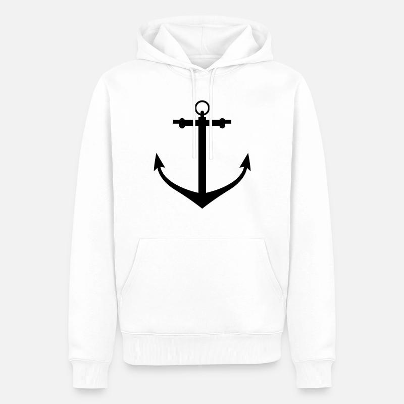 anchor - Sweat à capuche Premium bio Homme - blanc