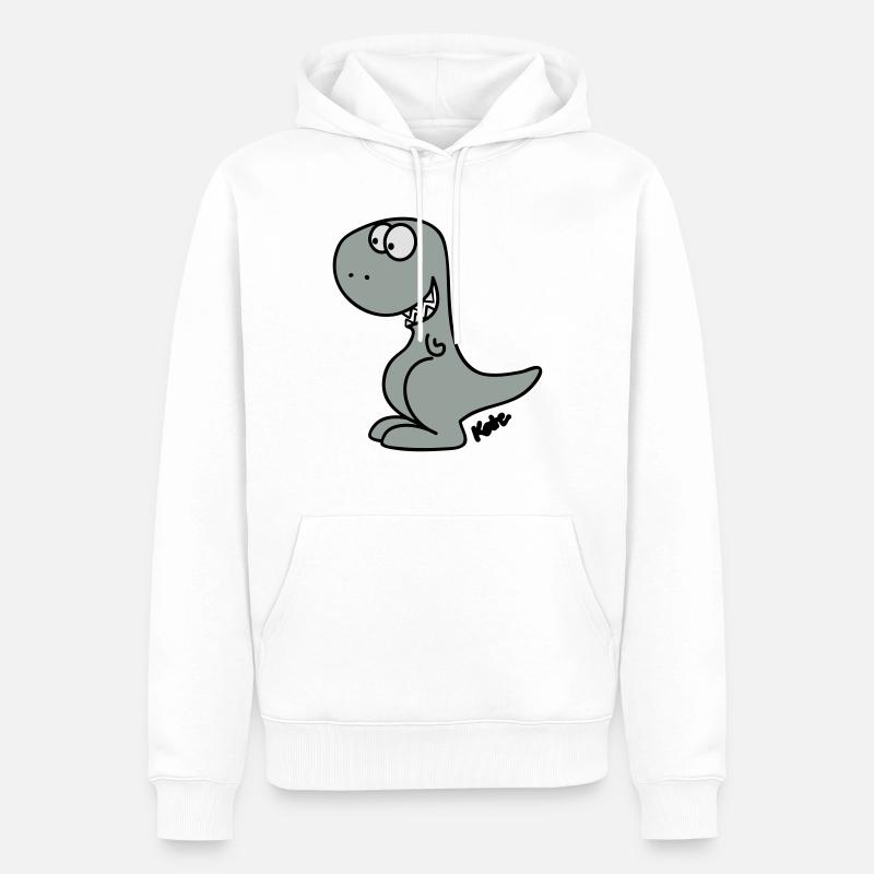 Dino (c) - Männer Premium Bio Hoodie - Weiß