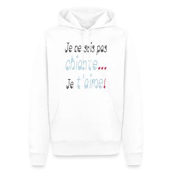 Je t'aime - Sweat à capuche Premium bio Homme - blanc - Devant - Nico (187cm)