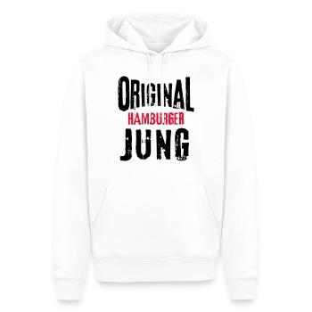 Hamburger Jung Hamburg Geschenk Mann Mundart - Männer Premium Bio Hoodie - Weiß - Vorne - Nico (187cm)