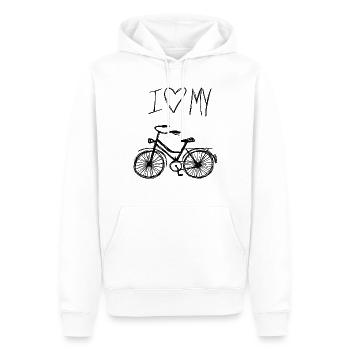J'aime mon vélo - Sweat à capuche Premium bio Homme - blanc - Devant - Nico (187cm)