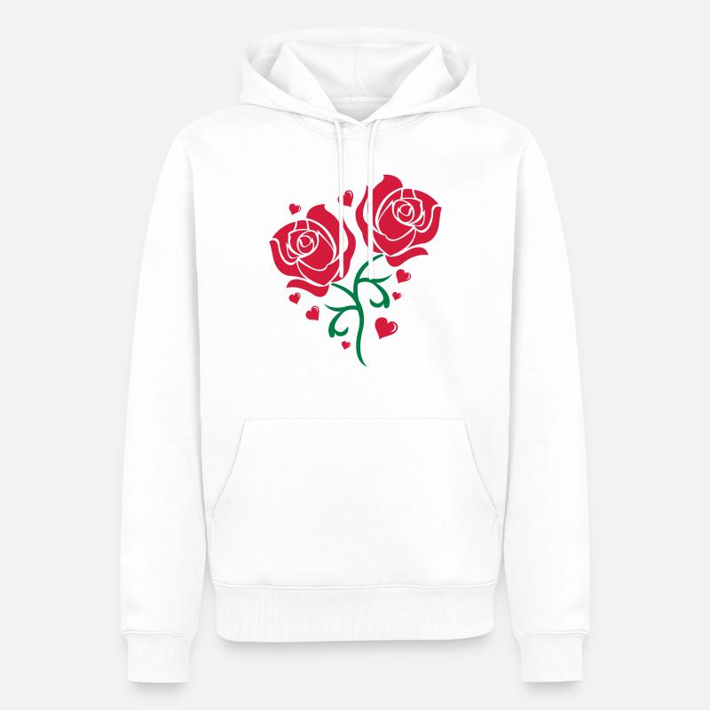 roses2 - Sweat à capuche Premium bio Homme - blanc