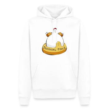 Swimming Poule - Sweat à capuche Premium bio Homme - blanc - Devant - Nico (187cm)