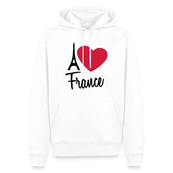 I Love France Eiffel Tower Paris - Männer Premium Bio Hoodie - Weiß - Vorne - Nico (187cm)