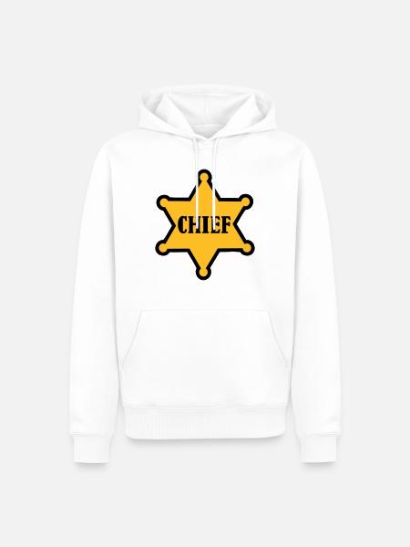 Chief - Männer Premium Bio Hoodie - Weiß