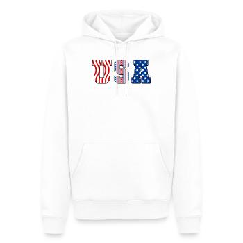 Drapeau américain - Sweat à capuche Premium bio Homme - blanc - Devant - Nico (187cm)