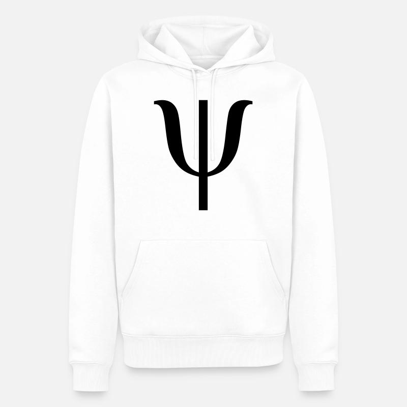Psi - Männer Premium Bio Hoodie - Weiß