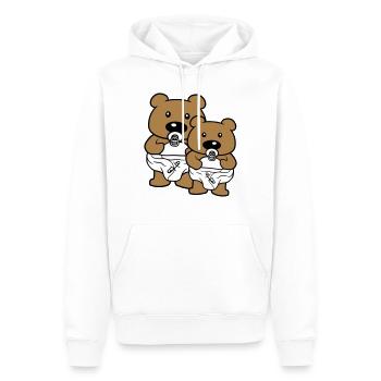 2 baer baby brueder freunde team paar teddy schnul - Männer Premium Bio Hoodie - Weiß - Vorne - Nico (187cm)
