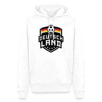 Deutschland Fußball Wappen 04 - Männer Premium Bio Hoodie - Weiß - Vorne - Nico (187cm)