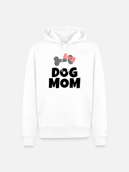Dog Mom - Männer Premium Bio Hoodie - Weiß