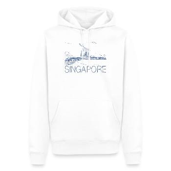 Dessin à la plume Singapour - Sweat à capuche Premium bio Homme - blanc - Devant - Nico (187cm)