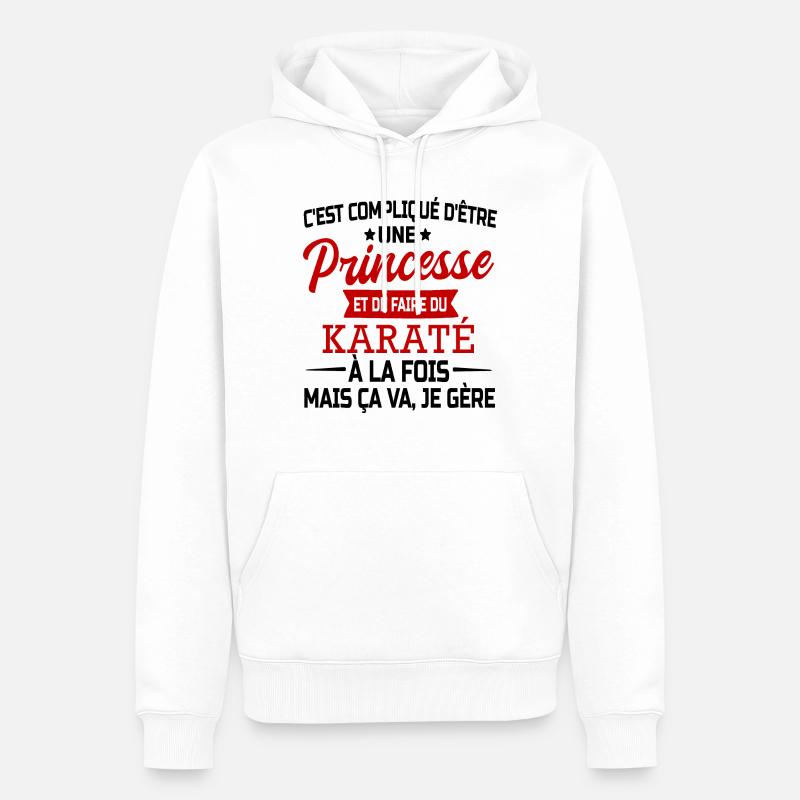 princesse et karaté - Sweat à capuche Premium bio Homme - blanc