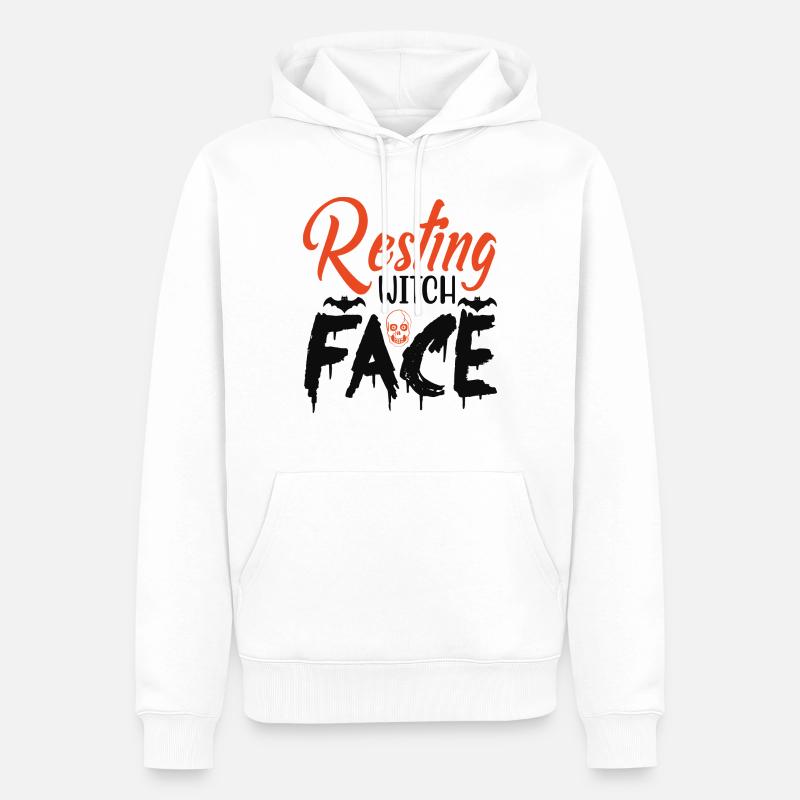 Resting Witch Face - Sweat à capuche Premium bio Homme - blanc