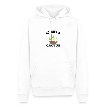 Umarme einen Kaktus | Kaktus Bekleidung | Sukkulente | - Männer Premium Bio Hoodie - Weiß - Vorne - Nico (187cm)