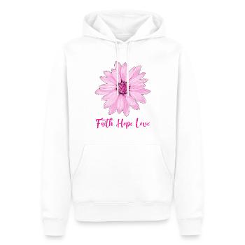Spende zur Unterstützung von Überlebenden zur Aufklärung über Krankheiten | Krebs - Männer Premium Bio Hoodie - Weiß - Vorne - Nico (187cm)