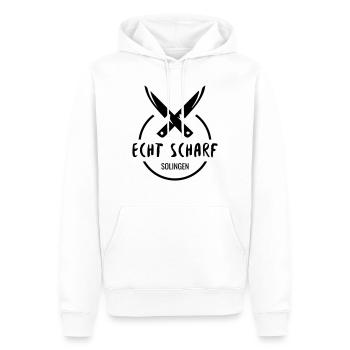 Echt Scharf Solingen T-Shirt - Männer Premium Bio Hoodie - Weiß - Vorne - Nico (187cm)