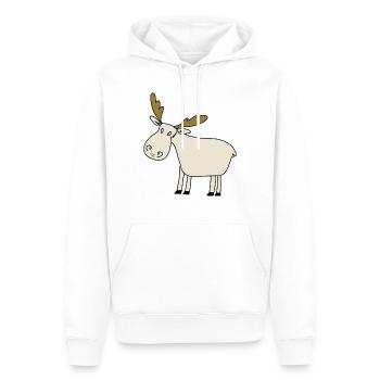 Elch - Männer Premium Bio Hoodie - Weiß - Vorne - Nico (187cm)