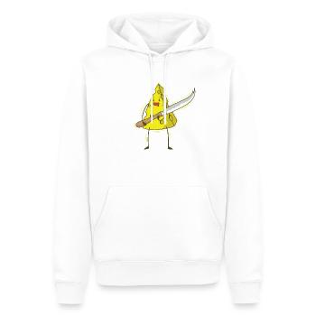 Stück Käse mit Käsemesser - Männer Premium Bio Hoodie - Weiß - Vorne - Nico (187cm)