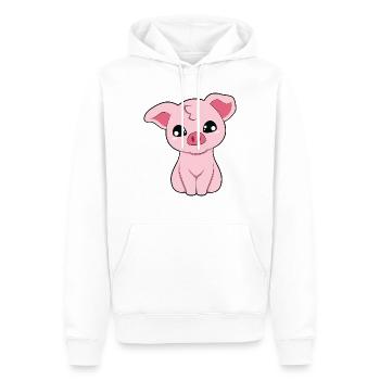 Porcelets - Sweat à capuche Premium bio Homme - blanc - Devant - Nico (187cm)