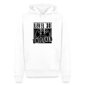 30er Geburtstag Mann Level 30 Freigeschaltet - Männer Premium Bio Hoodie - Weiß - Vorne - Nico (187cm)