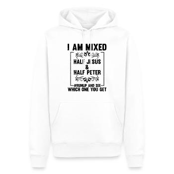 Humorous Religious Prayer Holy Writ God Book - Men’s Premium Organic Hoodie - white - Front - Nico (187cm)