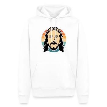 Nouveauté Vintage Pastor Priesthood Enthrone - Sweat à capuche Premium bio Homme - blanc - Devant - Nico (187cm)