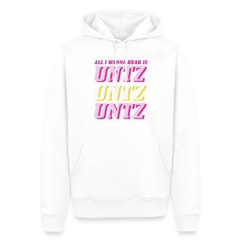 Hilarious DJ Techno Beatmaking Music Mixing - Men’s Premium Organic Hoodie - white - Front - Nico (187cm)