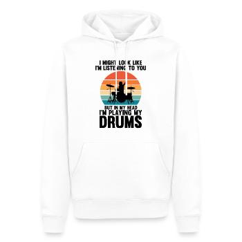 Humorvolle Drums Elektronische Musiker Synthesizer - Männer Premium Bio Hoodie - Weiß - Vorne - Nico (187cm)