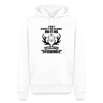 Hilarious Retreat Woodsman Boot Encamp - Men’s Premium Organic Hoodie - white - Front - Nico (187cm)
