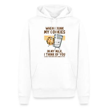 Hilarious Lovers Laughter Sarcasm Ridicule Humor - Men’s Premium Organic Hoodie - white - Front - Nico (187cm)