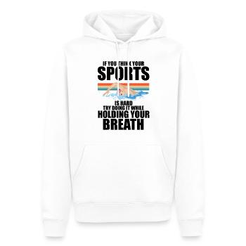 Humorous Summertime Swimmers Backstroke Water - Men’s Premium Organic Hoodie - white - Front - Nico (187cm)