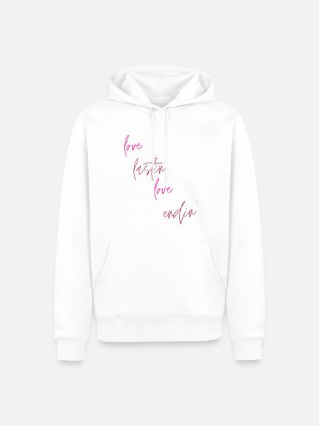 Liebe bleibt - Männer Premium Bio Hoodie - Weiß