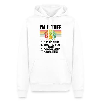 Humorous Lottery Gambling Pasttime Leisure - Men’s Premium Organic Hoodie - white - Front - Nico (187cm)