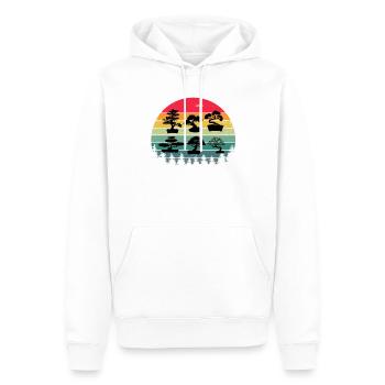 Urkomische altmodische Pflanzbäume, die meditieren - Männer Premium Bio Hoodie - Weiß - Vorne - Nico (187cm)