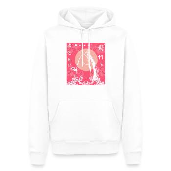 Humoristique Shibuya Japon Cultures Traditions - Sweat à capuche Premium bio Homme - blanc - Devant - Nico (187cm)