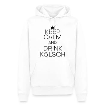 Hilarant Restez calme et buvez Kölsch alcoolisé - Sweat à capuche Premium bio Homme - blanc - Devant - Nico (187cm)